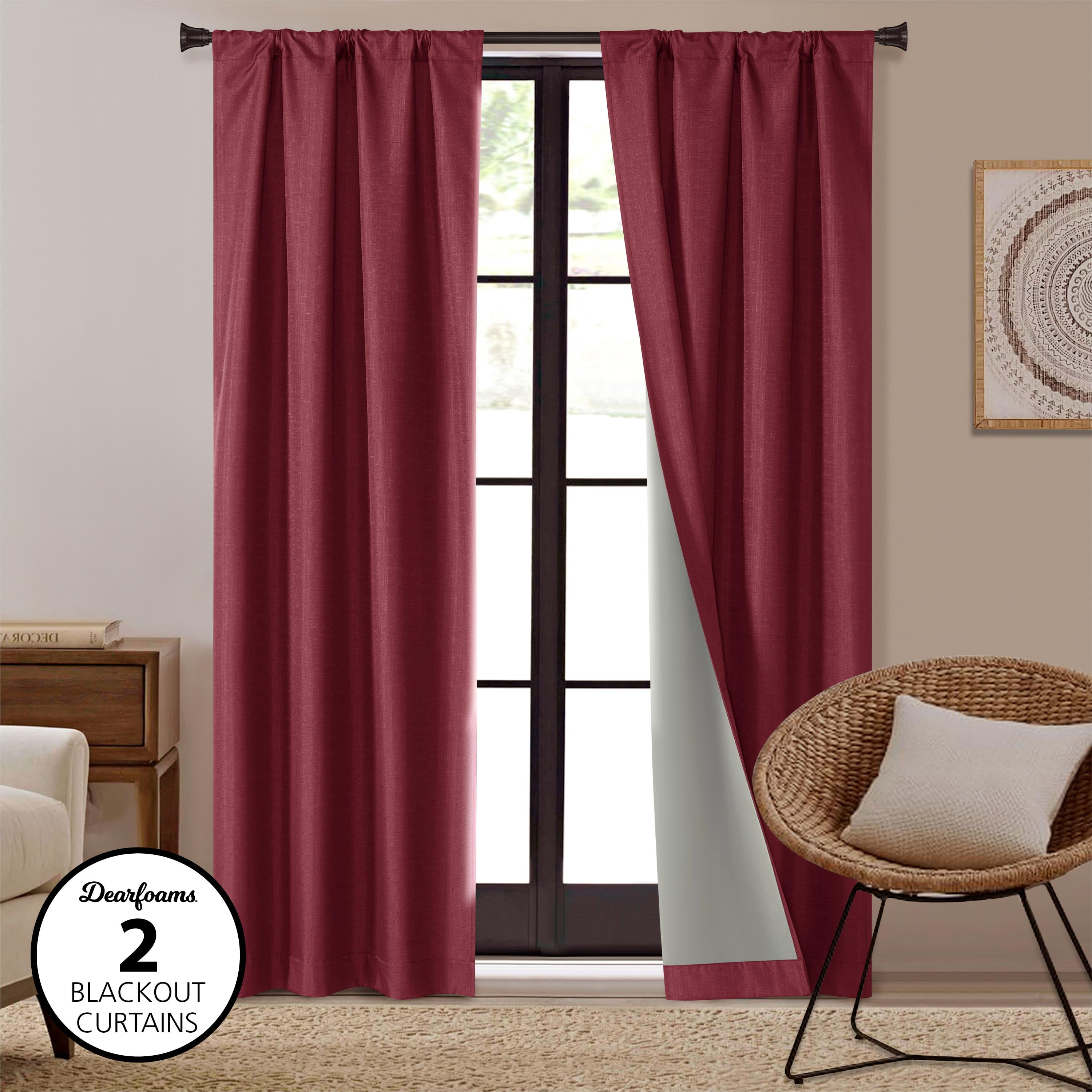 Burgundy Blackout Polyester Rod Pocket Window Panels, 37" x 95"