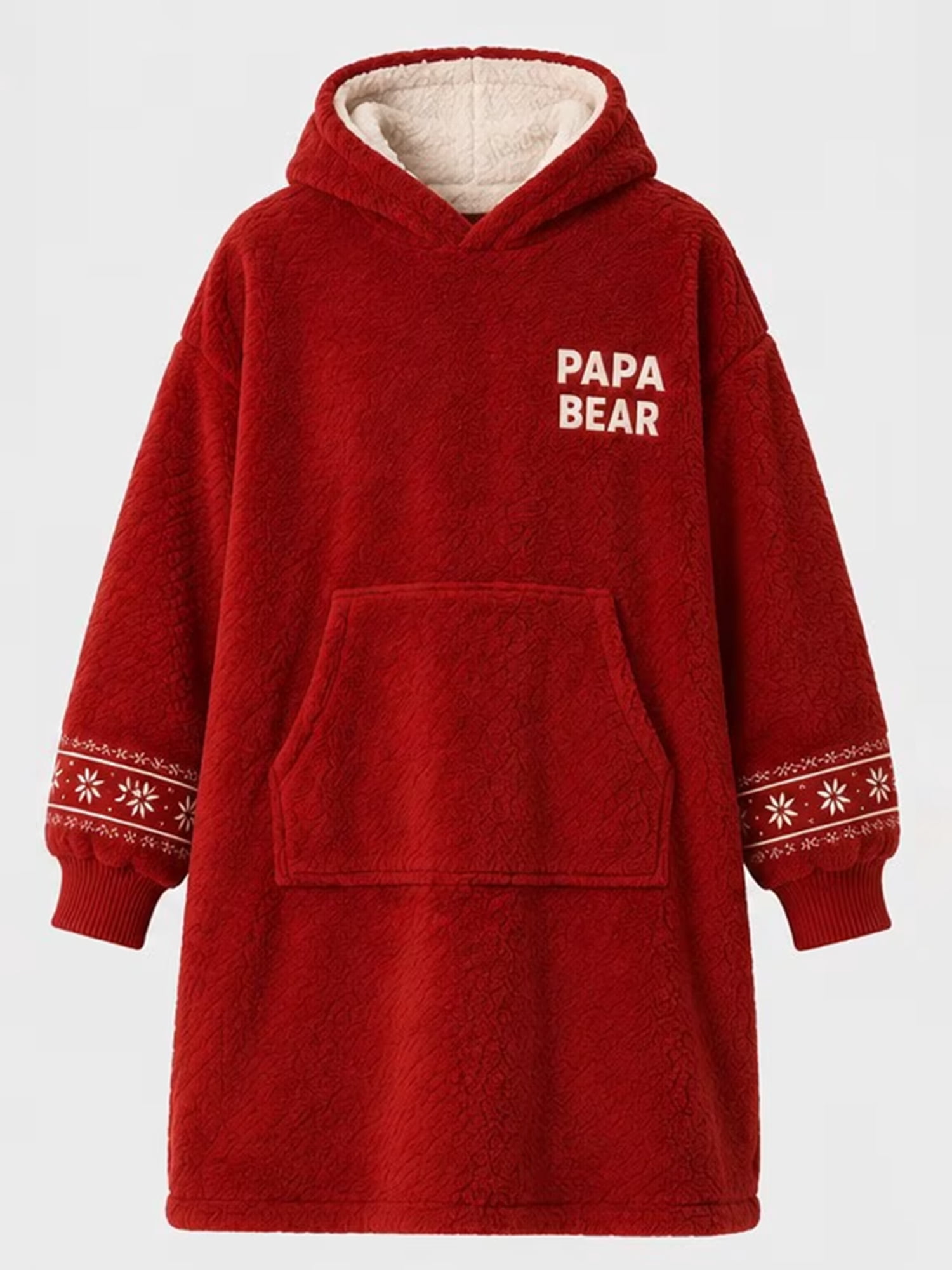Dearfoams Papa Bear Fleece Hooded Pullover, S-XL