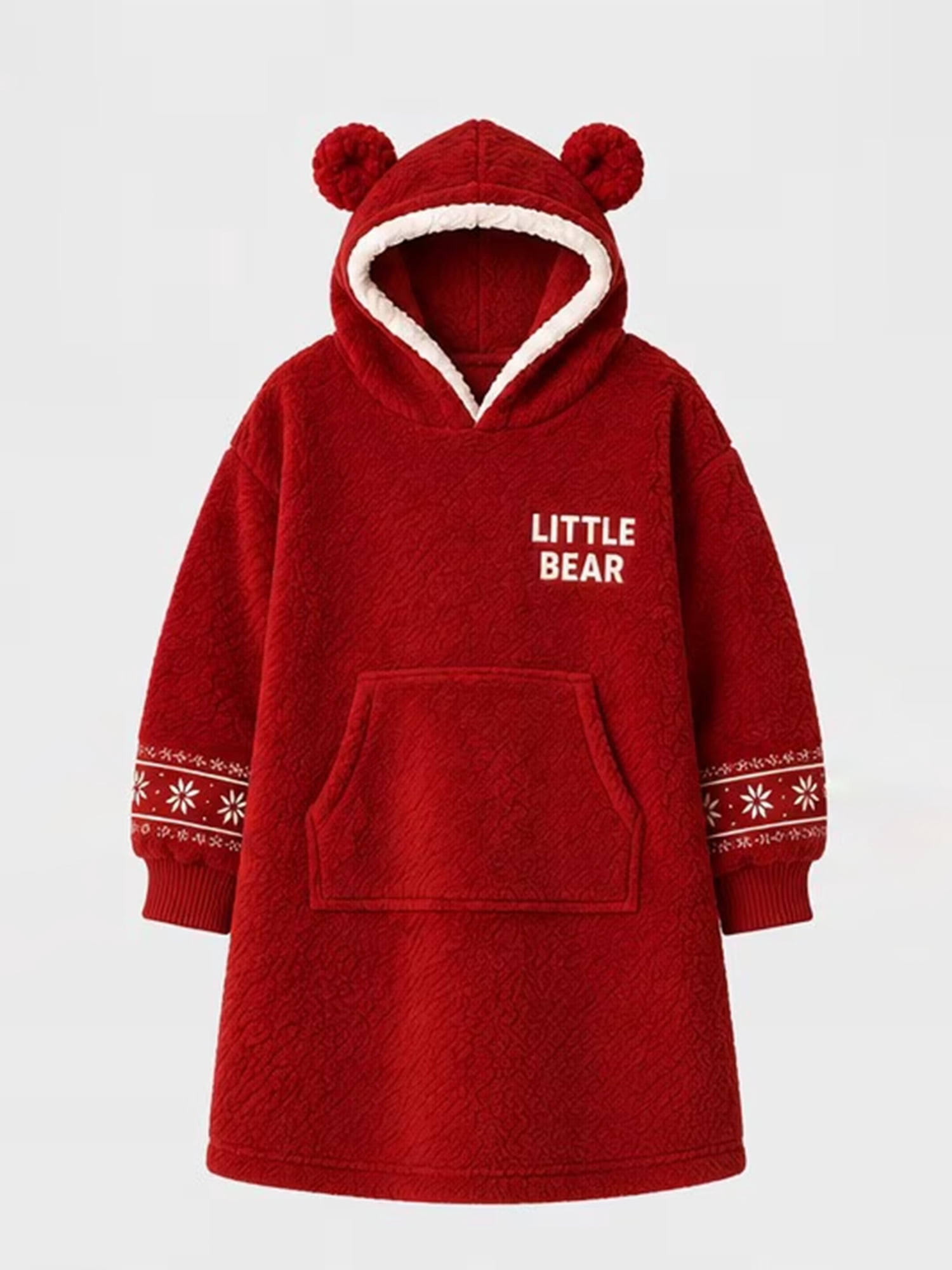Dearfoams Little Bear Fleece Hoodie with Ears, S-L