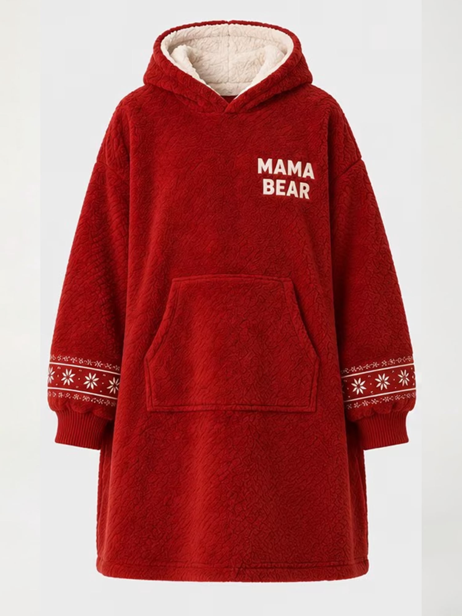 Dearfoams Mama Bear Fleece Hooded Pullover, S-XL