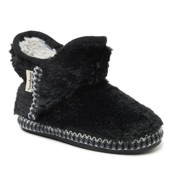 Dearfoams Kid's Girls Charlotte Fuzzy Bootie Slipper