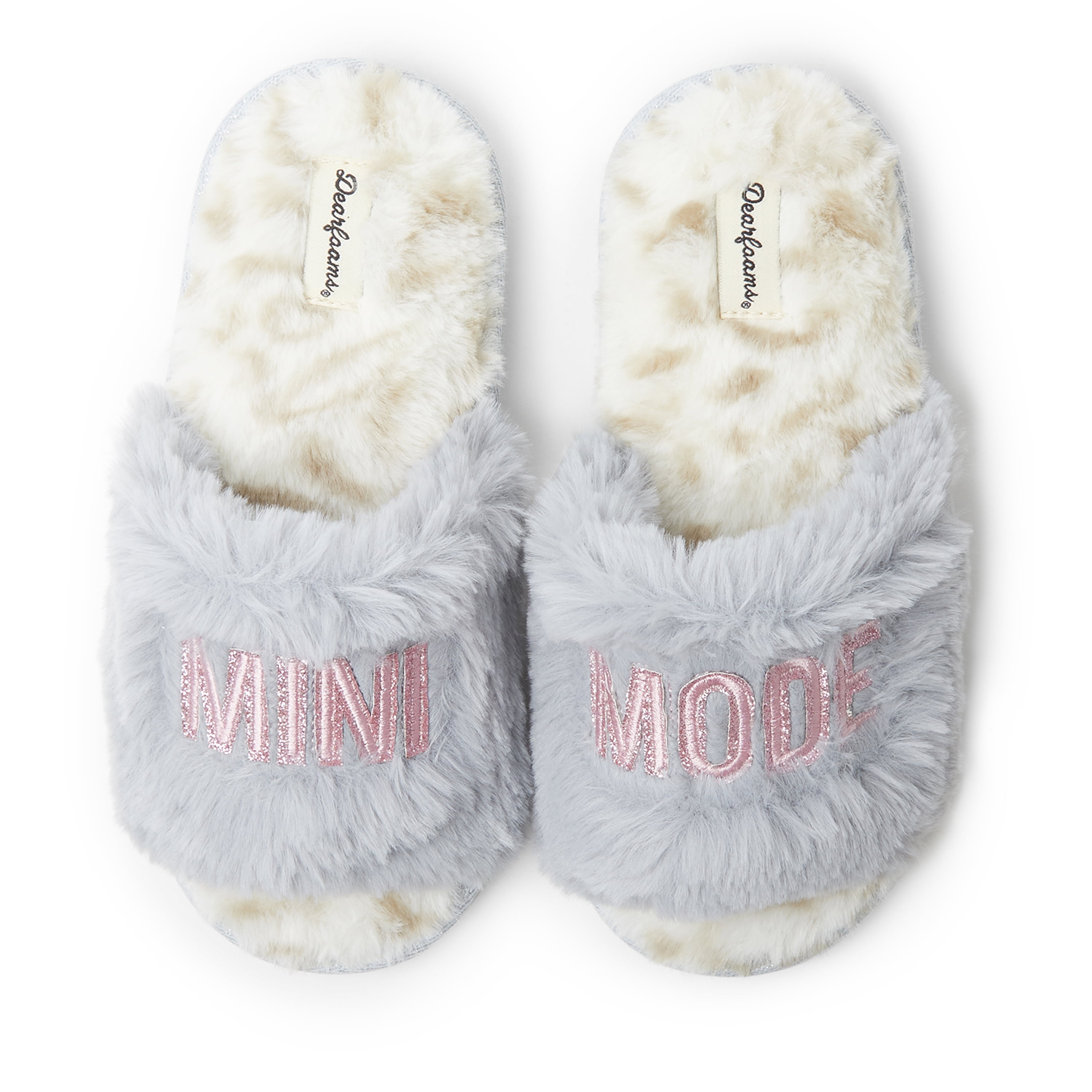 Dearfoams Kid s Girls Lana Fuzzy Slide Slipper Mini Mode Walmart