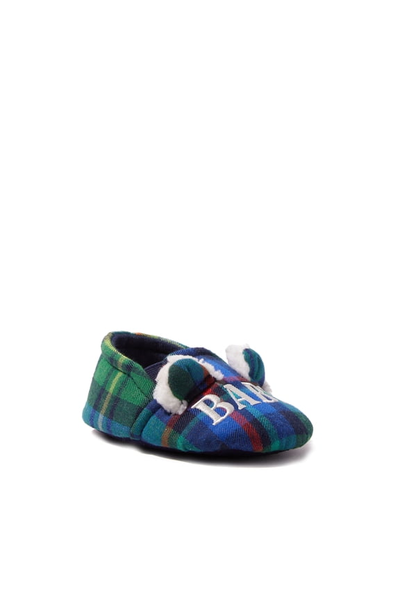 Kids Baby Bear Plaid Closed Back Slipper