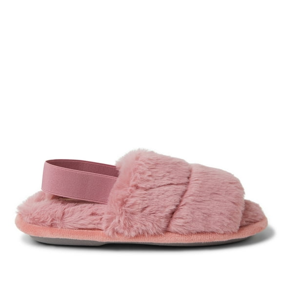 Dearfoams Kids Lulu Pile Slide with Elastic Band Slippers