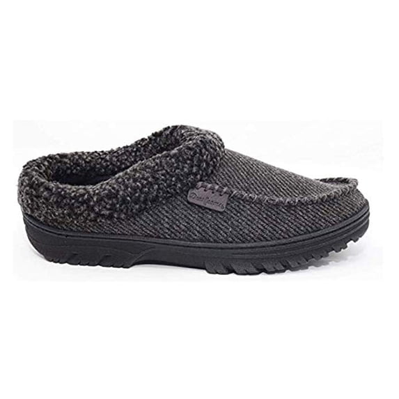 Dearfoams Memory Foam Mens Slippers Black Medium
