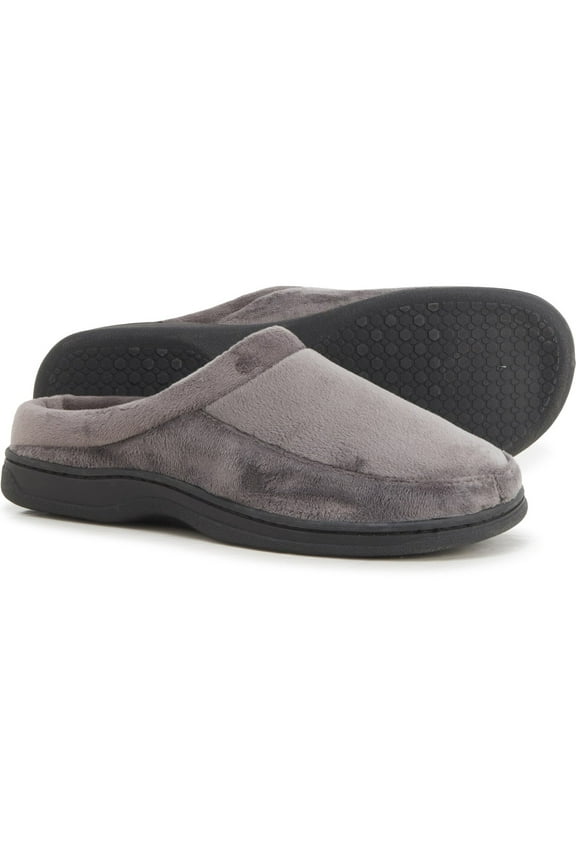 Men's Bradley Indoor Outdoor Velour Moc-Toe Clog Slippers-Gray / M