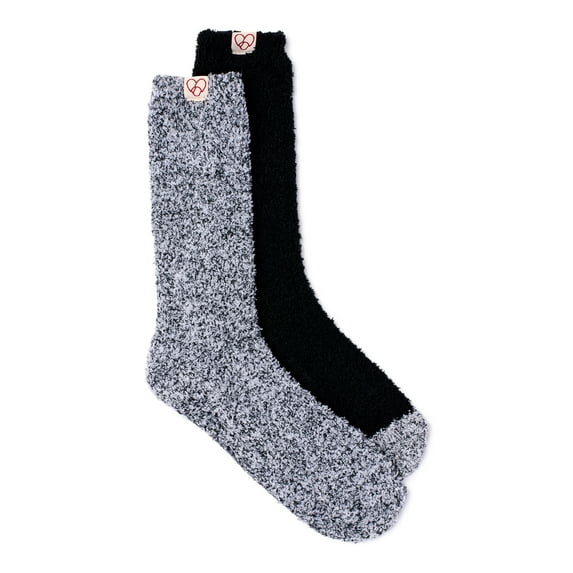 Dearfoams Men's Cozy Crew Socks, 2-Pack
