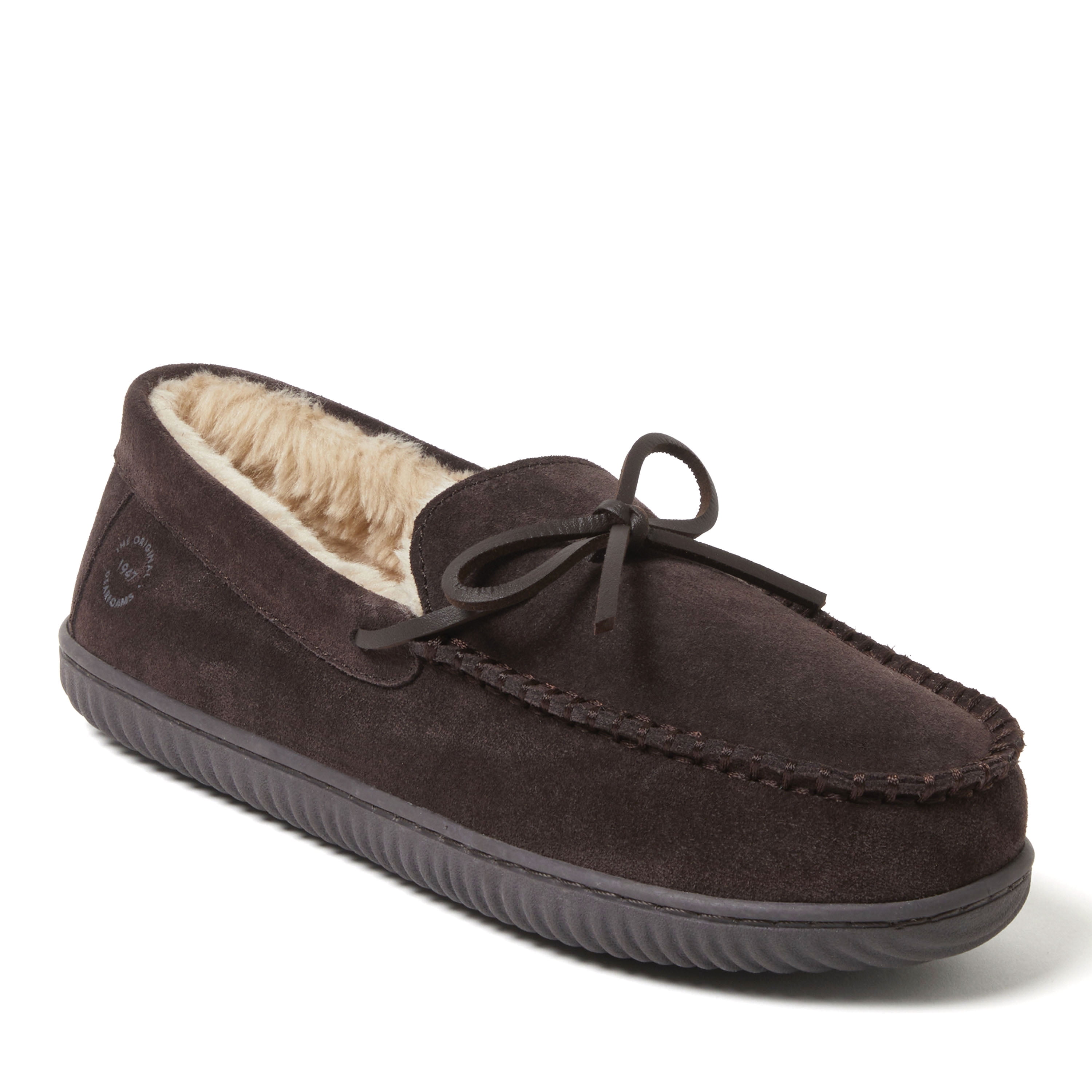 Desmond suede moccasin slipper clearance