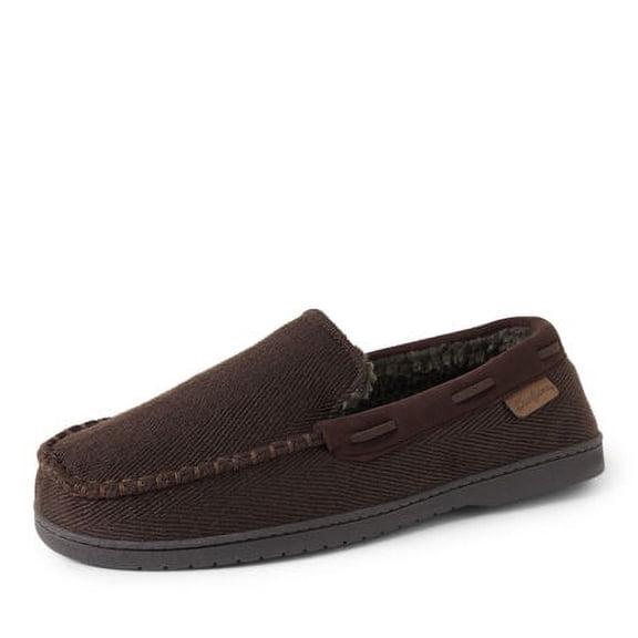 Dearfoams Men's Keaton Twill House Shoe Moccasin Slipper