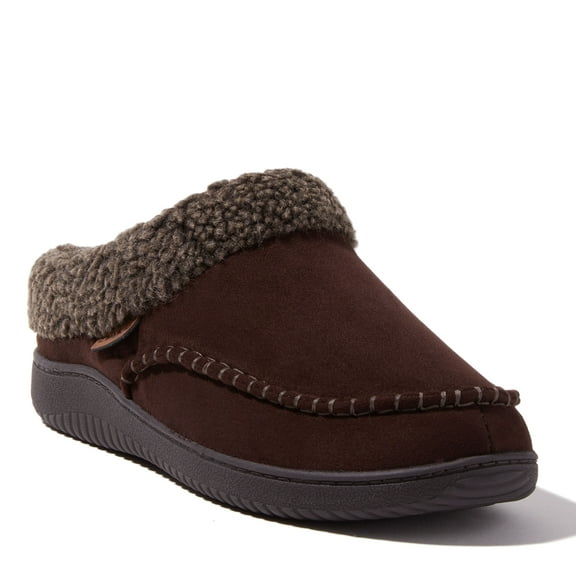 Dearfoams Men's Marshall Microsuede Moccasin Toe Clog House Shoe Slipper