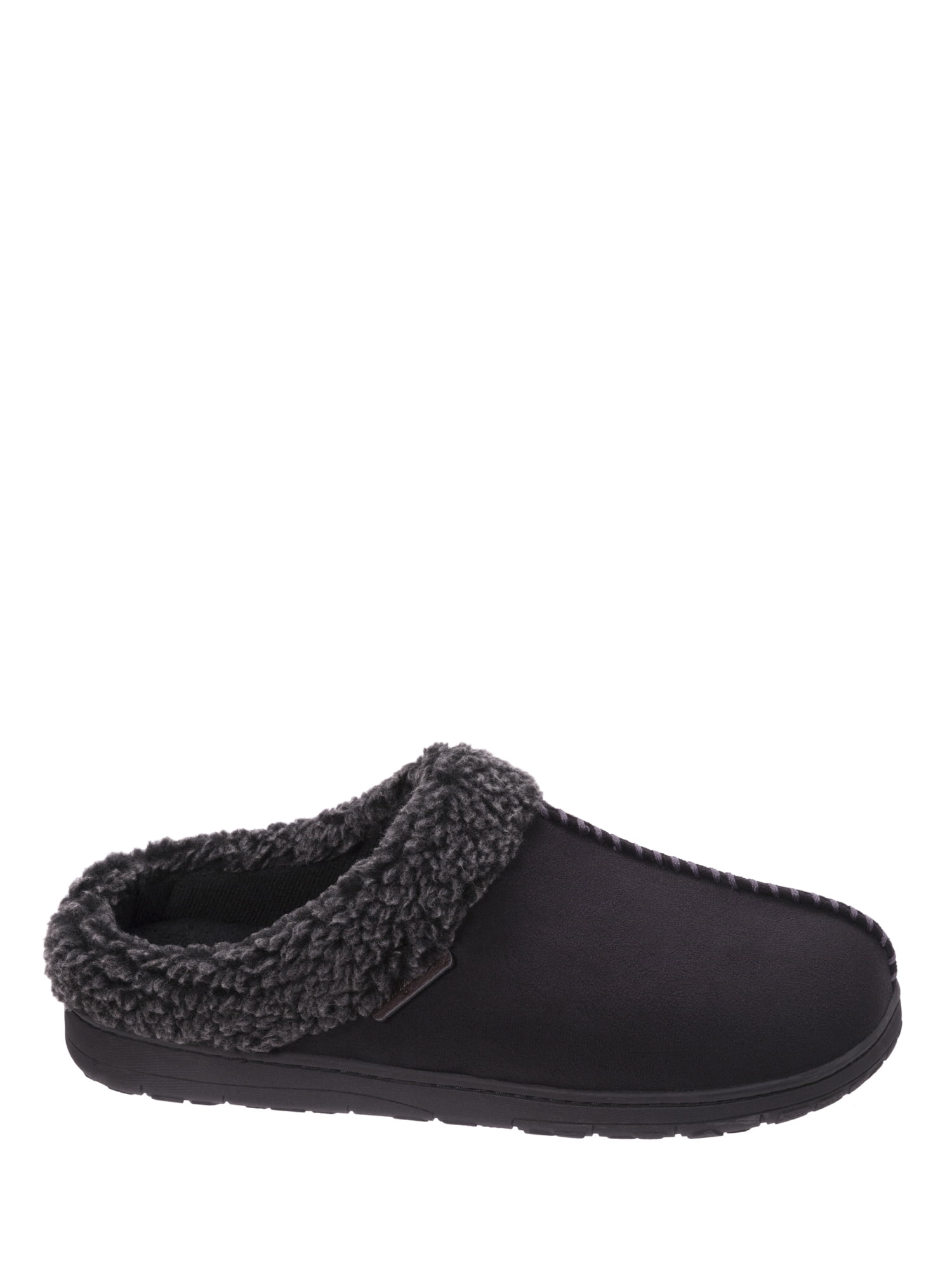 Men's dearfoams microsuede whipstitch trim clog slippers sales