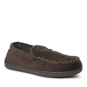 Dearfoams Men's Niles Corduroy Moccasin House Shoe Slipper