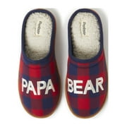 Dearfoams Mens Papa Bear Plaid Clog Slippers