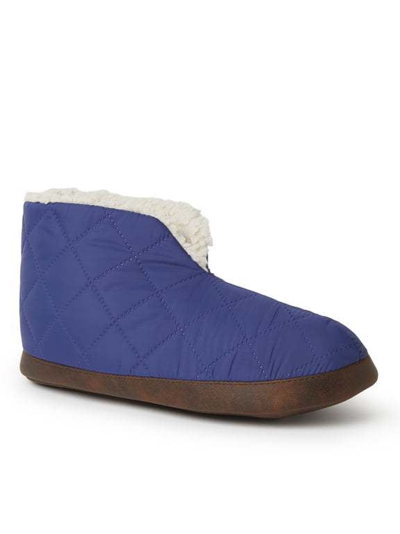 Men's Quilted Nylon Warm Up Bootie House Slipper