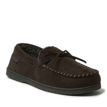 Dearfoams Men's Toby Microsuede Moccasin House Shoe Slipper