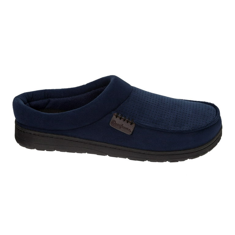 Dearfoams Men s Wide Width Perforated Moc Toe Clog Slippers