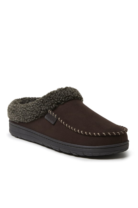 Mens Brendan Microsuede Moc Toe Clog with Whipstitch