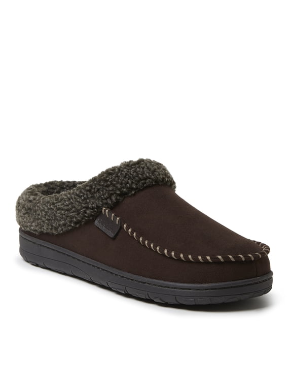 Mens Brendan Microsuede Moc Toe Clog with Whipstitch