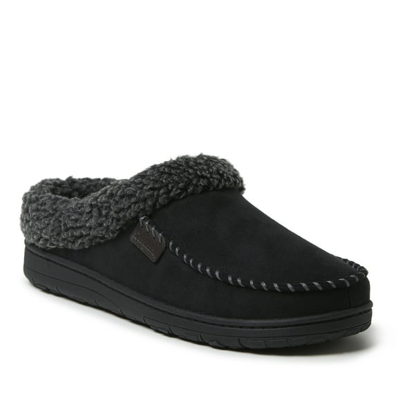 Dearfoams Mens Brendan Microsuede Moc Toe Clog with Whipstitch
