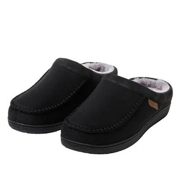 Dearfoams Mens' Size Medium (9-10) Indoor/Outdoor Slipper, Black New