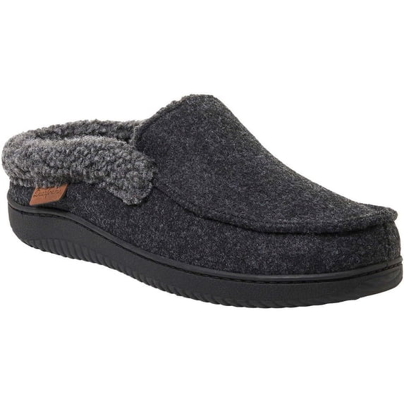 Dearfoams Mens' Total Comfort Memory Foam Slipper, Black Size X-Large (13-14)