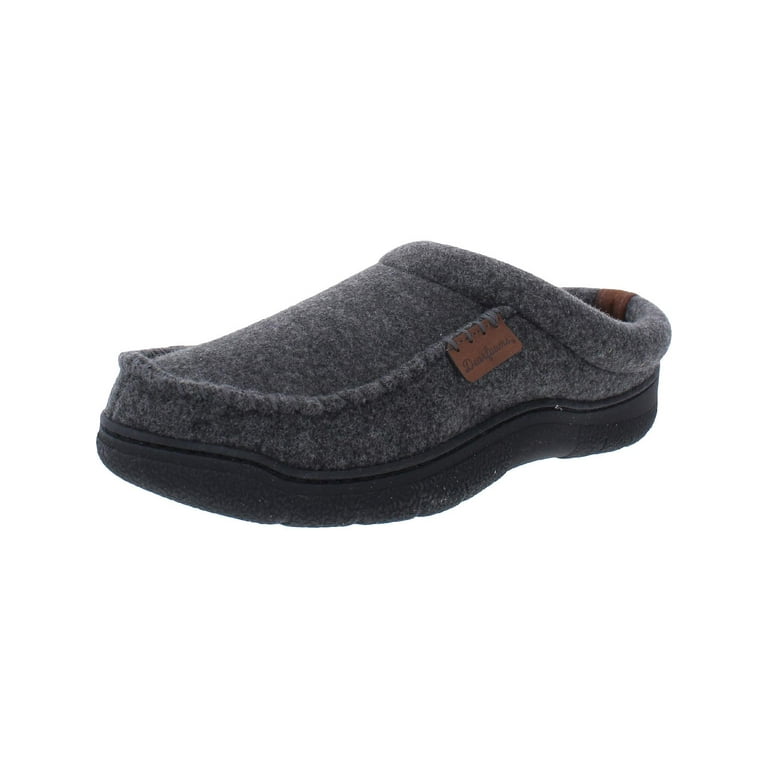 Dearfoams Mens Wool Blend Slip On Loafer Slippers