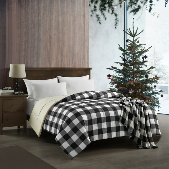 Dearfoams Plush 4 Piece Comforter Sets, Full with Plush Throw