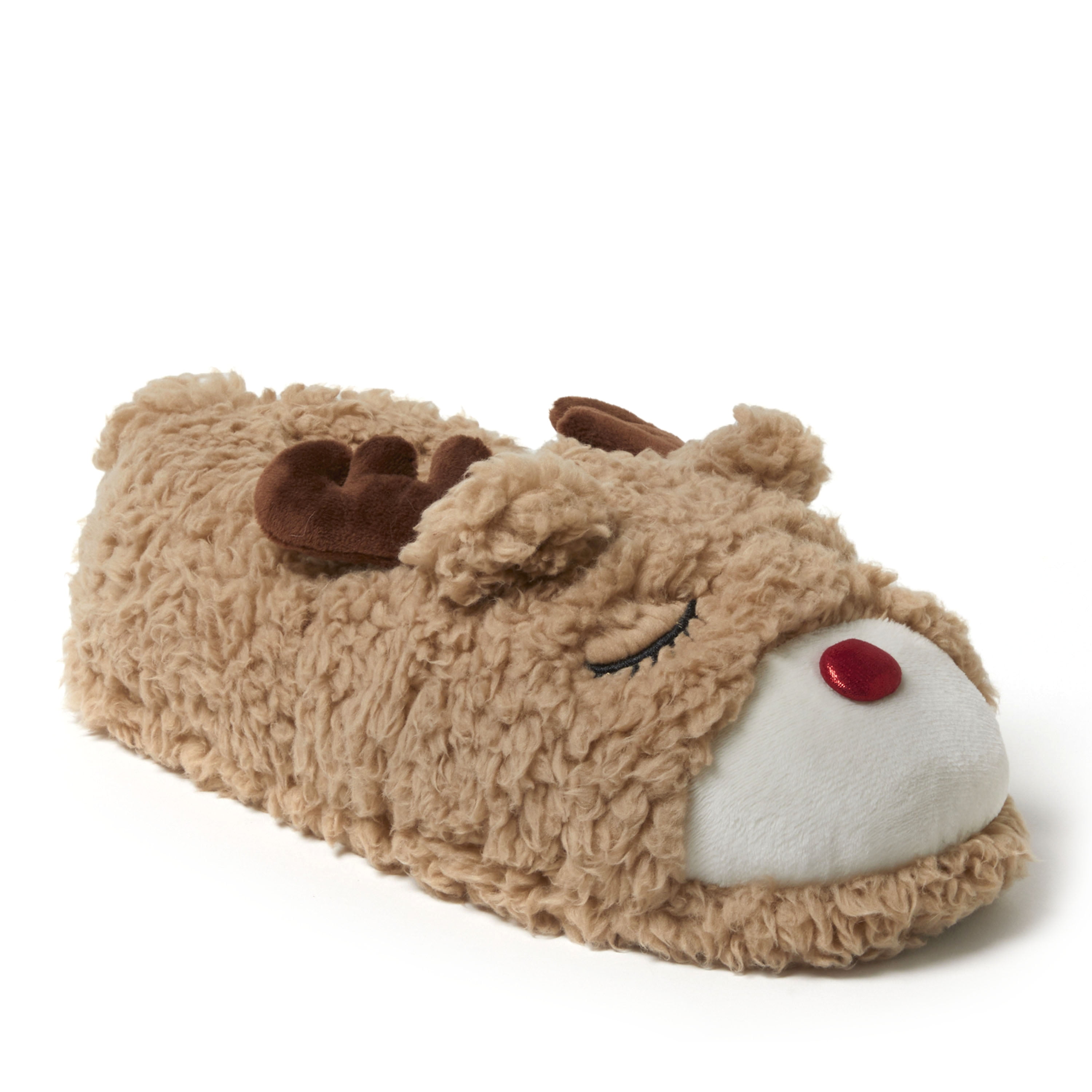 Dearfoams Unisex Adult Animal Closed Back House Slipper Reindeer