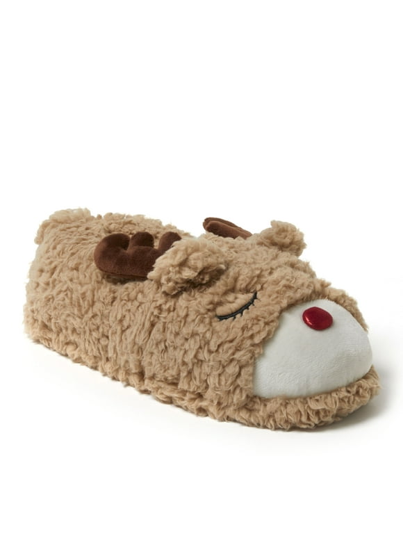 Unisex Adult Animal Closed Back House Slipper - Reindeer