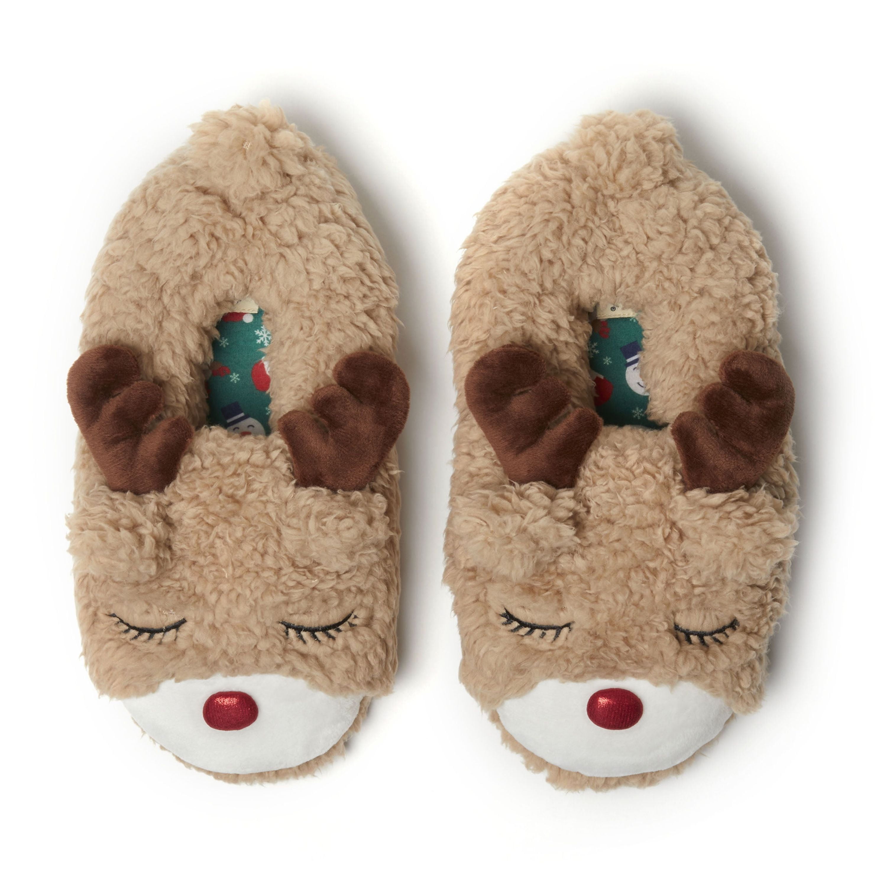 Dearfoams Unisex Adult Animal Closed Back House Slipper Reindeer