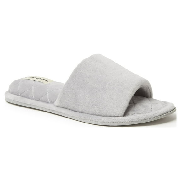 Dearfoams Women's Beatrice Microfiber Velour Shower Slide House Slipper