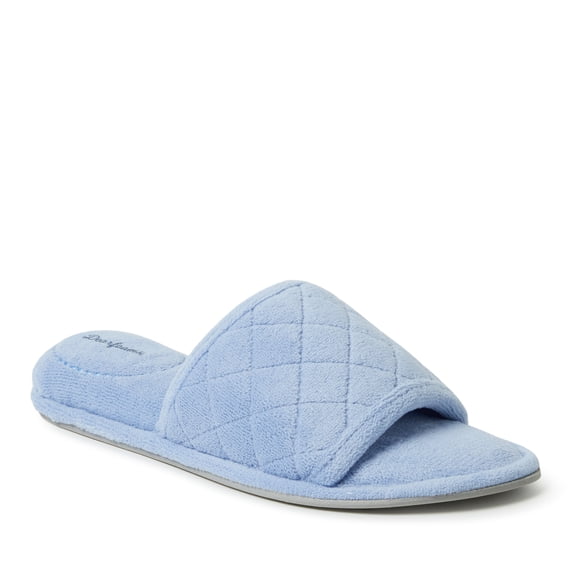 Dearfoams Women's Beatrice Quilted Microfiber Terry Slide Slipper
