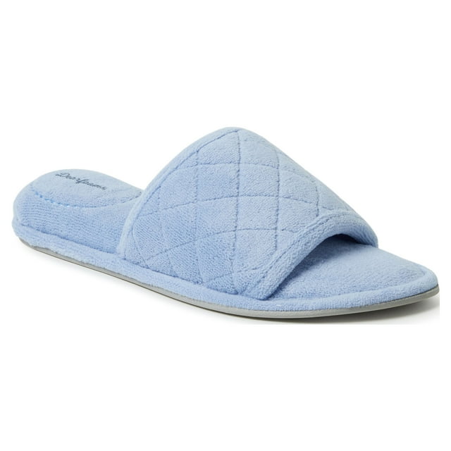 Dearfoams Women's Beatrice Quilted Microfiber Terry Slide Slipper