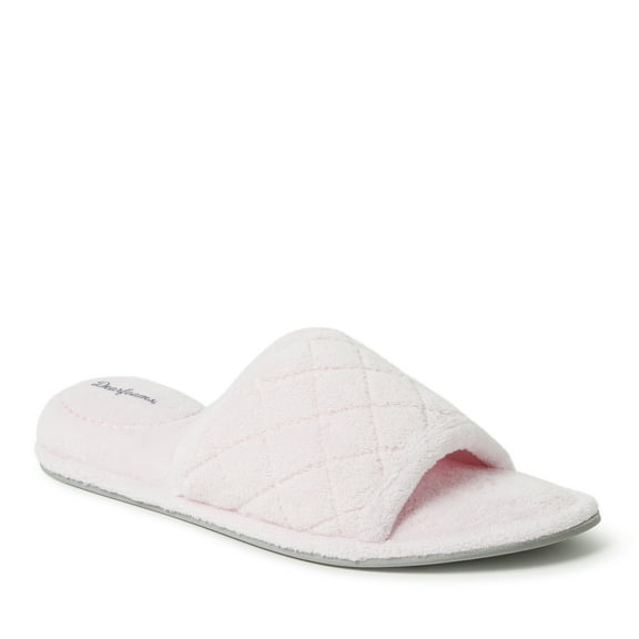 Dearfoams Women's Beatrice Quilted Microfiber Terry Slide Slipper