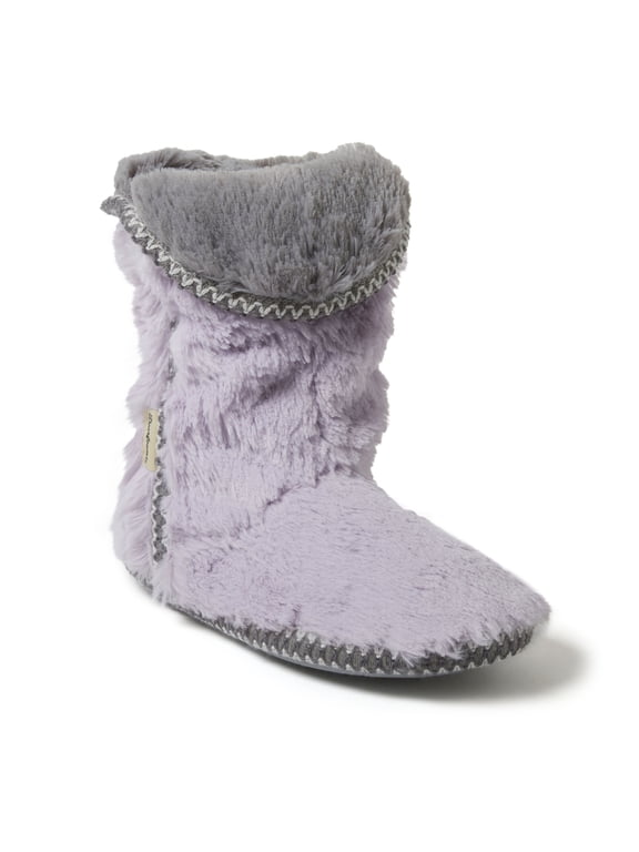 Women's Beth Faux Fur Fold Down Fuzzy Bootie House Slipper Boot