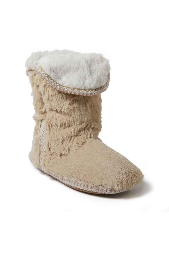 Women's Beth Faux Fur Fold Down Fuzzy Bootie House Slipper Boot