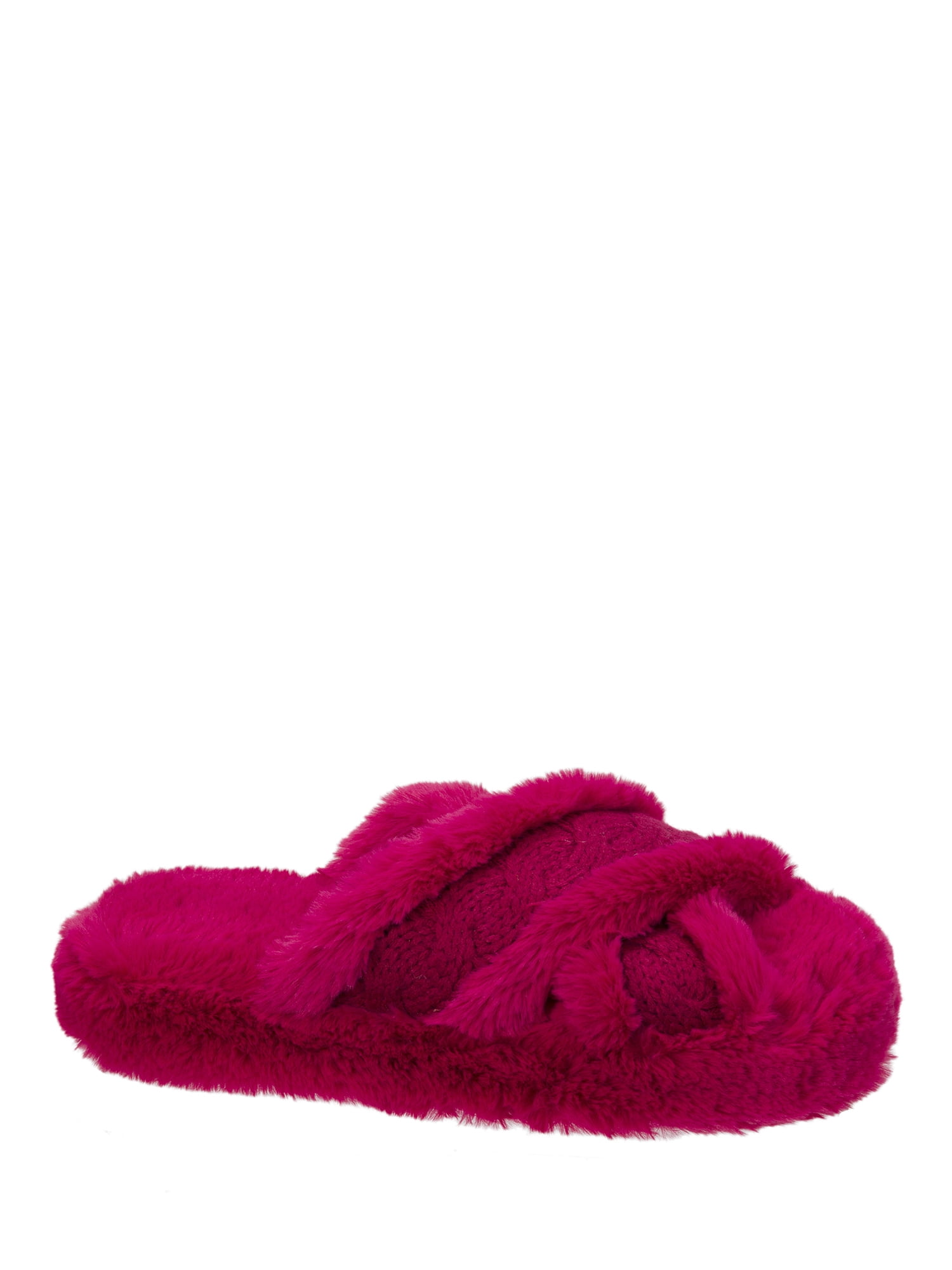 Dearfoams Women's Cable and Pile Crossband Slippers - Walmart.com