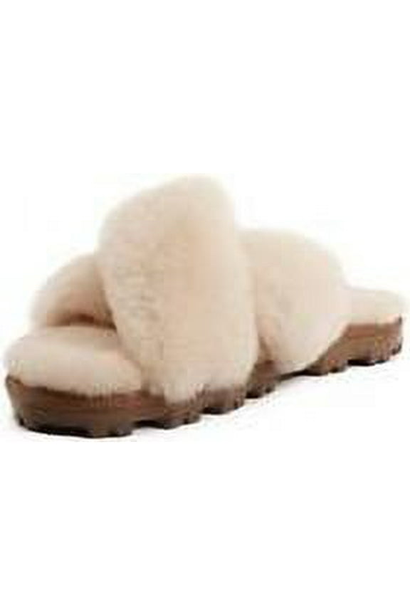 Dearfoams Women's Clog Slippers Indoor Outdoor Memory Foam Faux Fur Tan Size 6