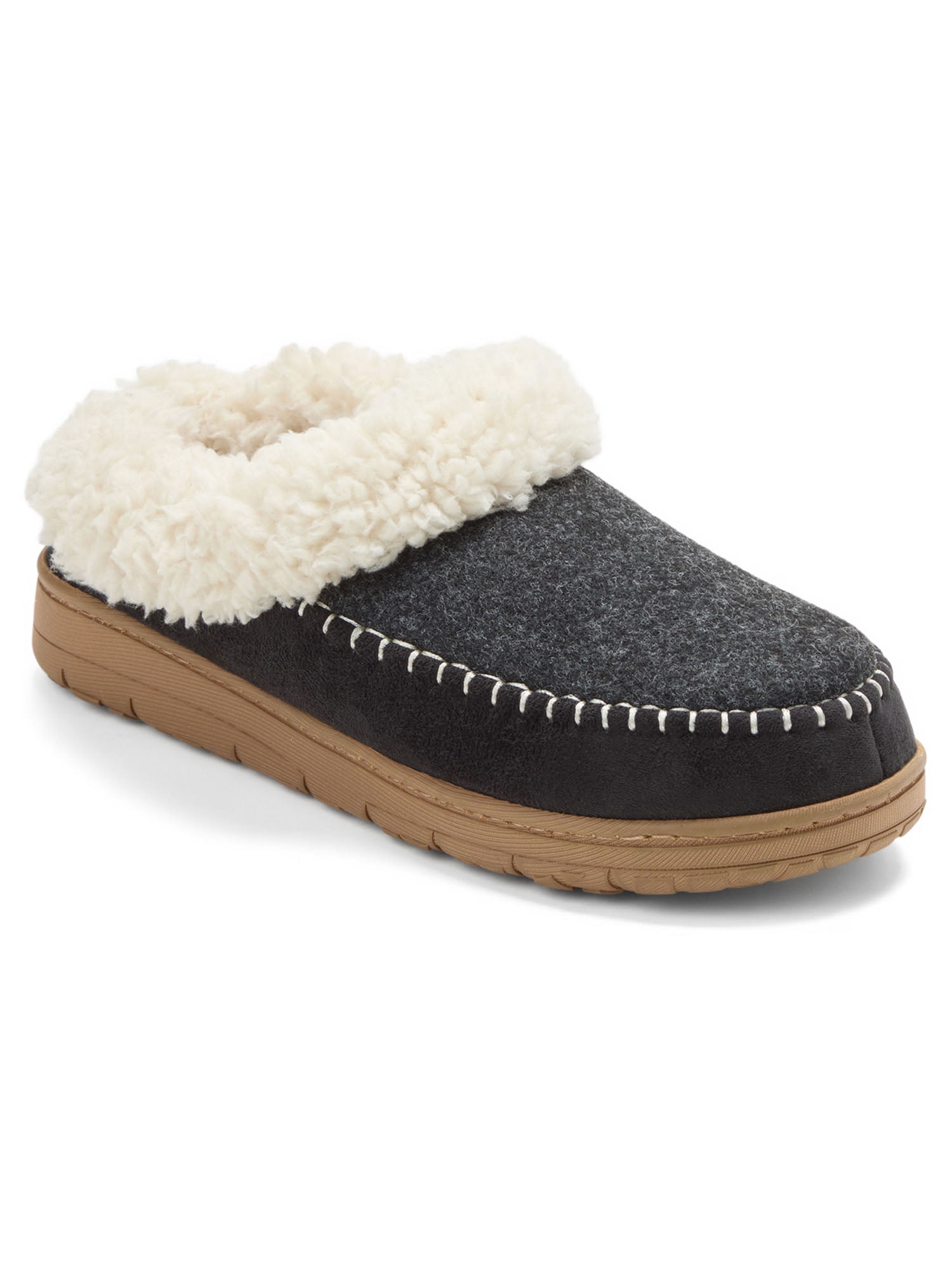 Dearfoams Women’s Cozy Comfort Moc Toe Clog Slippers