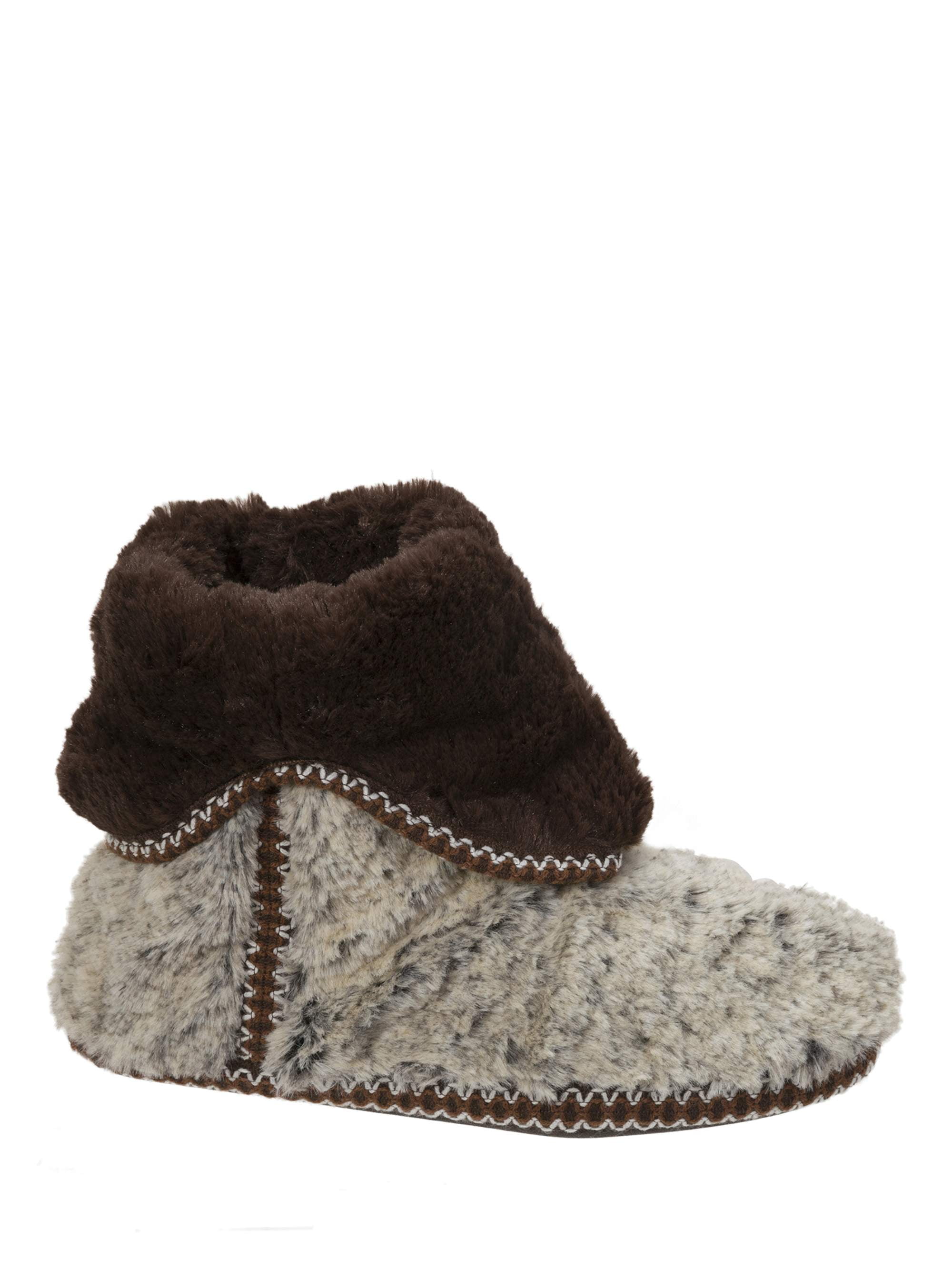 Dearfoams Women s Faux Fur Foldown Boot Slippers