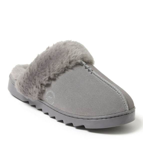 Dearfoams Women's Helena Genuine Suede Scuff House Shoe Slipper