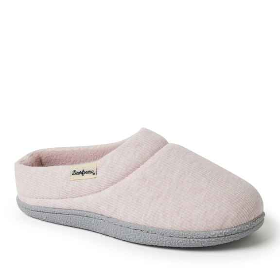 Dearfoams Women's Lacey Rib Knit House Shoe Clog Slipper
