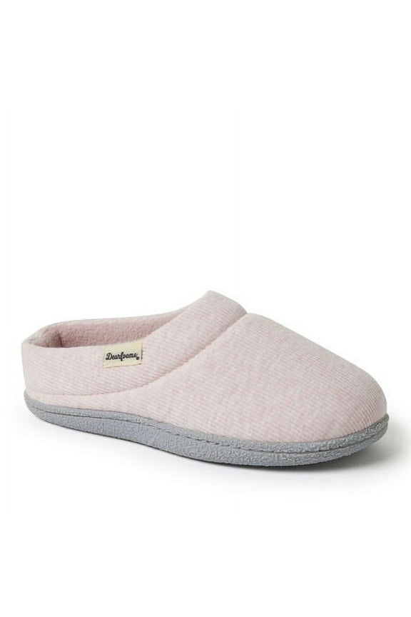 Women's Lacey Rib Knit House Shoe Clog Slipper