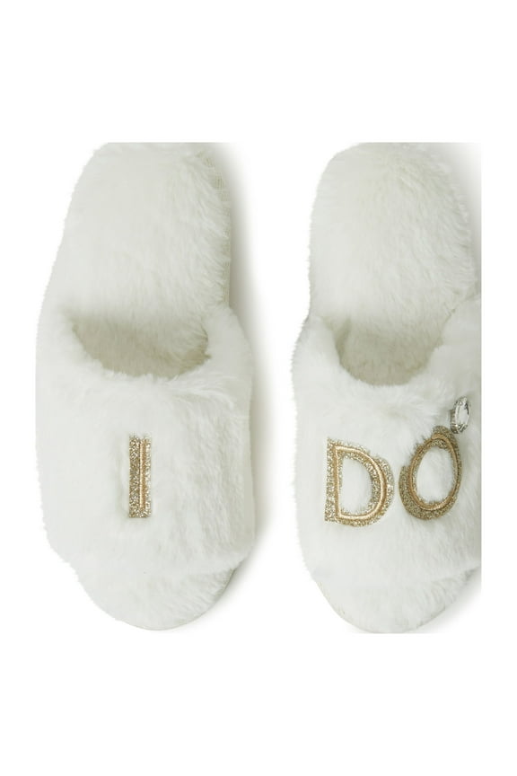 Women's Lane Bridal I Do Fuzzy Slide Slipper