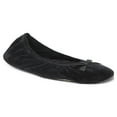 thumbnail image 1 of Dearfoams Women's Layla Ballerina Slipper Genuine Suede Outsole Ballet Flat, 1 of 6