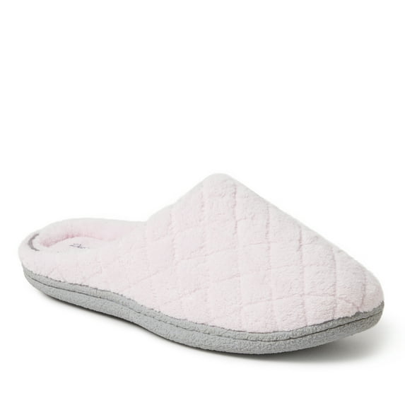 Dearfoams Women's Leslie Quilted Microfiber Terry Memory Foam Clog House Slipper