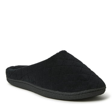 Dearfoams Women's Leslie Quilted Microfiber Terry Memory Foam Clog House Slipper
