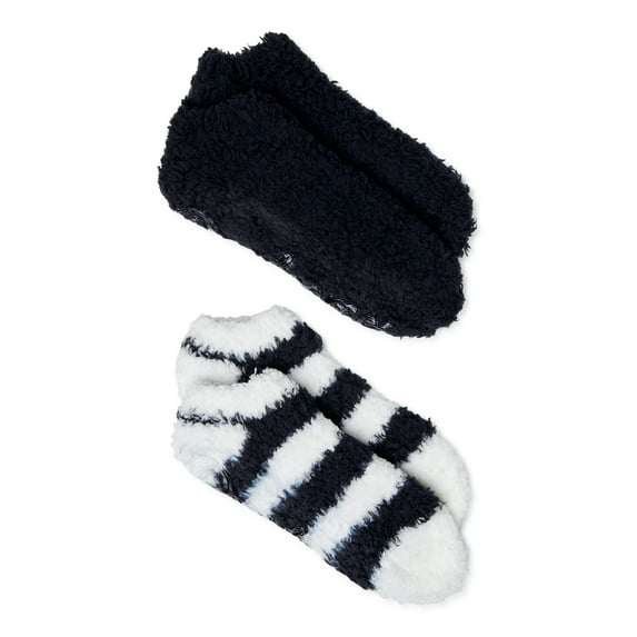 Dearfoams Women's Low Cut Fuzzy Socks, 2-Pack