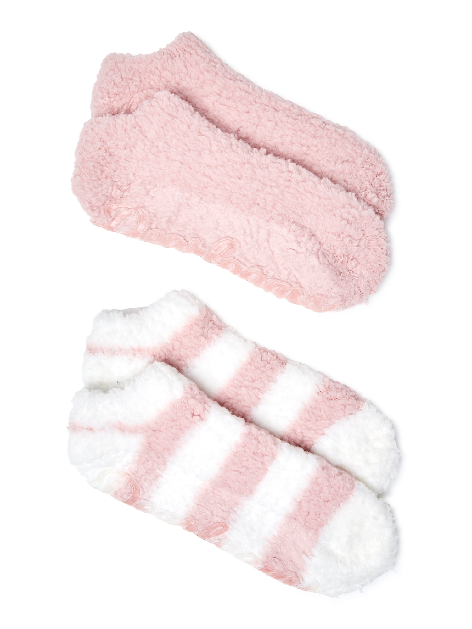 Dearfoams Women's Low Cut Fuzzy Socks, 2-Pack