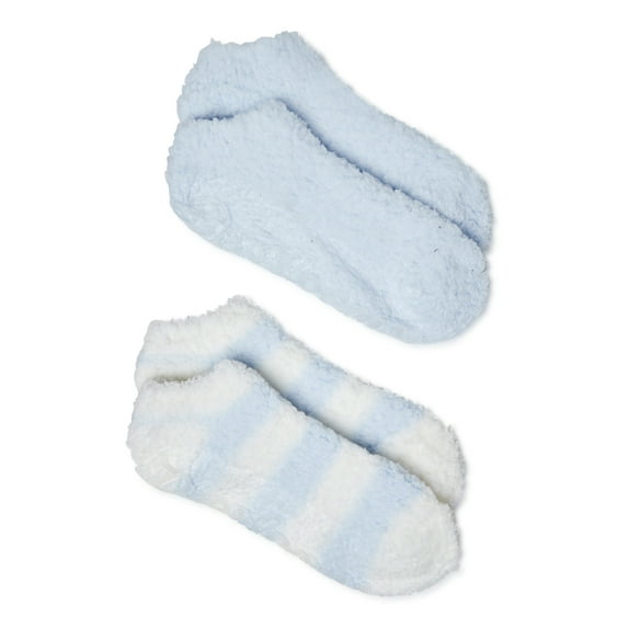 Dearfoams Women's Low Cut Fuzzy Socks, 2-Pack